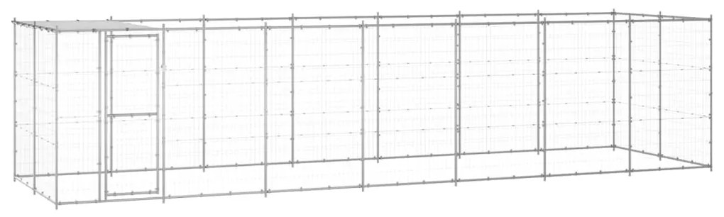 Canil de exterior com telhado 16,94 m² aço galvanizado