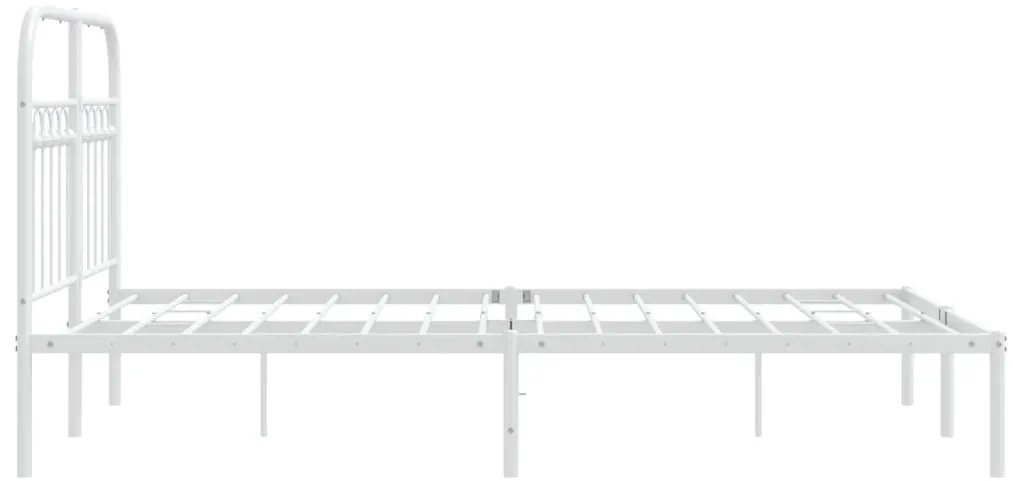 Estrutura de cama com cabeceira 120x190 cm metal branco