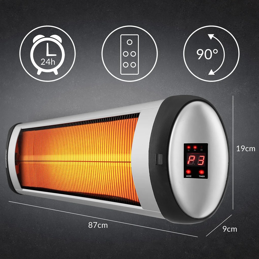 Aquecedor exterior radiante MZH2501 2500W Prata