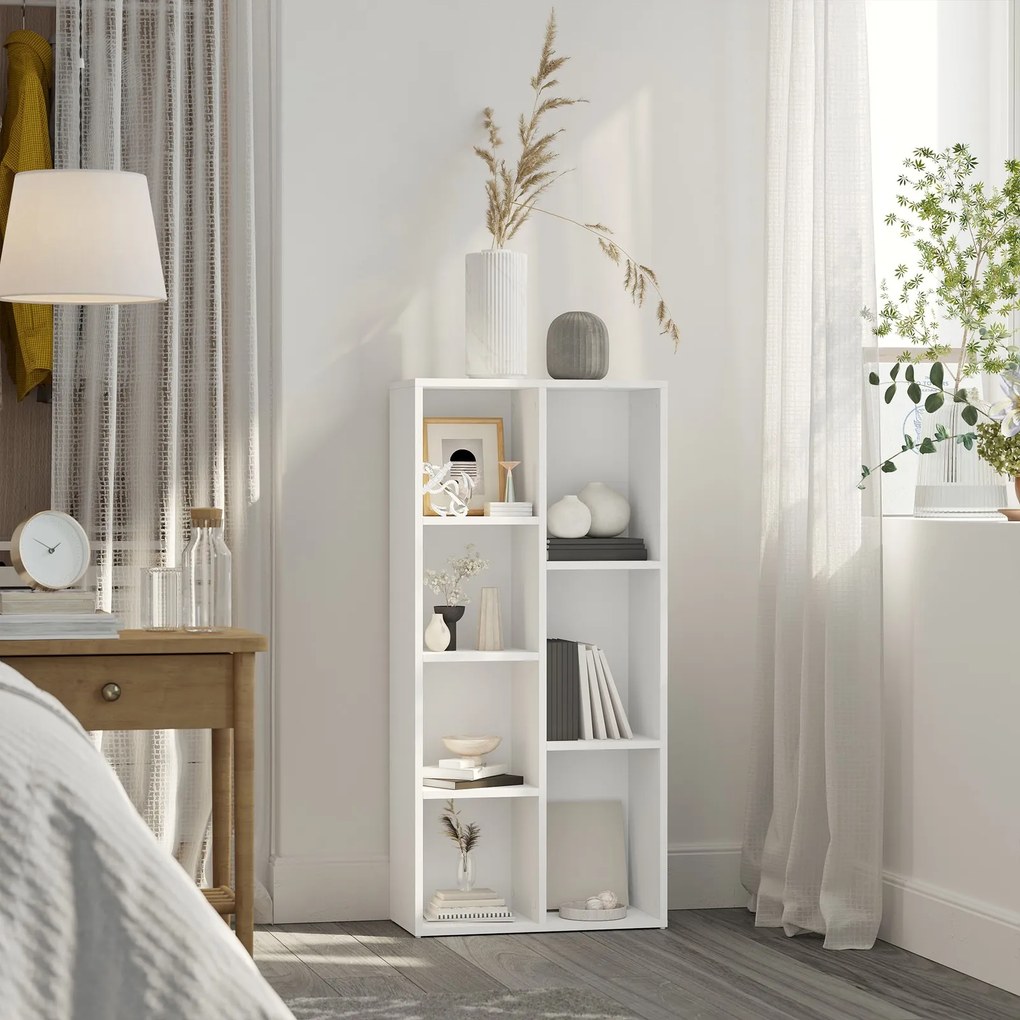 Estante com 7 compartimentos 24,5 x 50,5 x 106,5 cm branco