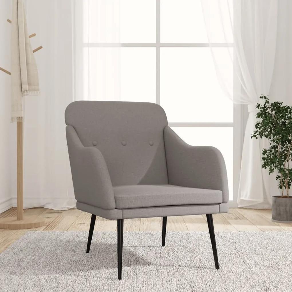 Cadeira com apoio de braços 63x76x80cm tecido cinza-acastanhado