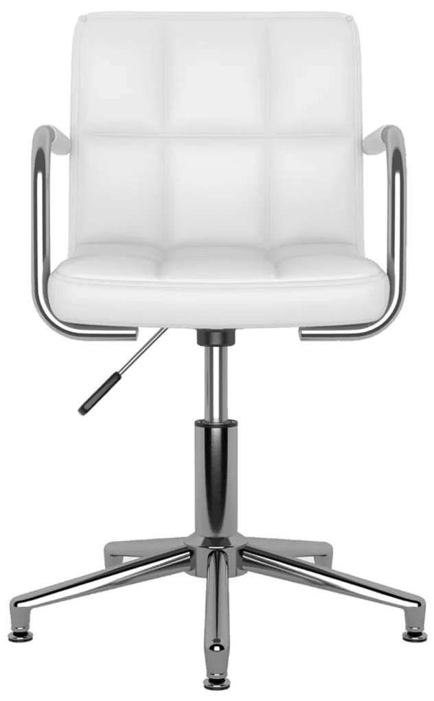 Cadeiras de jantar giratórias 4 pcs couro artificial branco