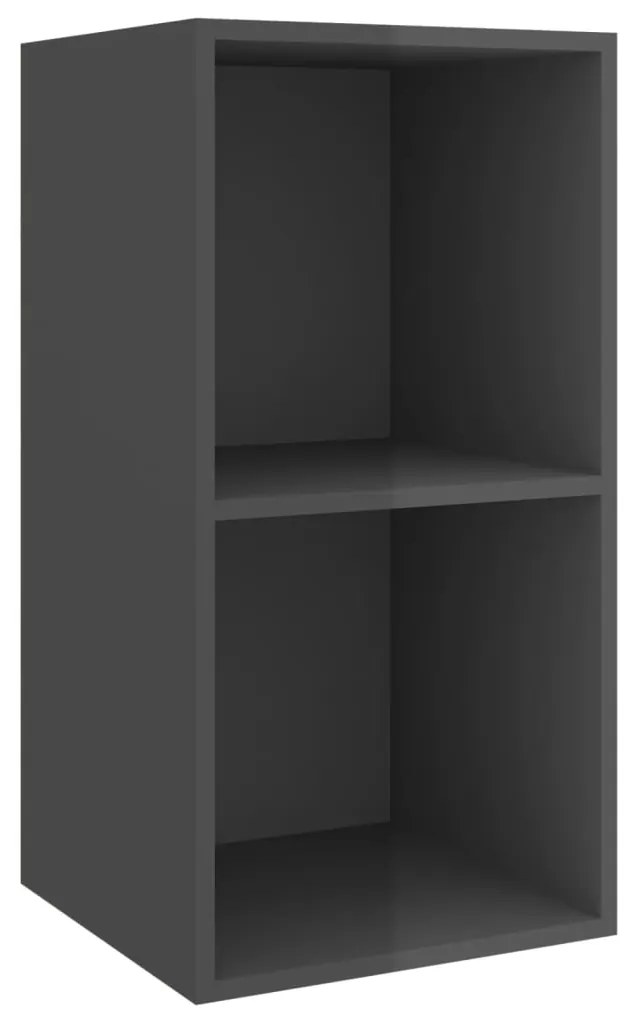 Armários de parede TV 4 pcs derivados madeira cinza brilhante