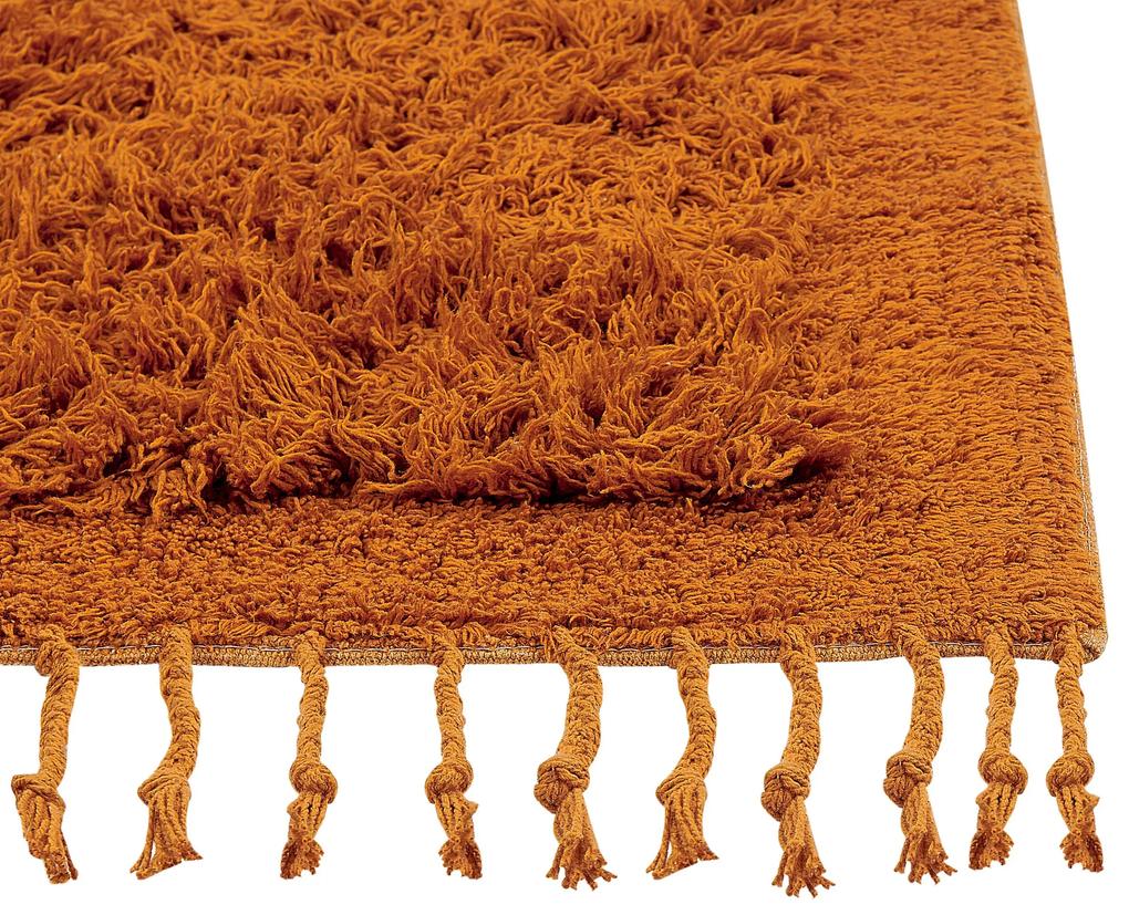 Tapete de algodão laranja 80 x 150 cm BITLIS Beliani