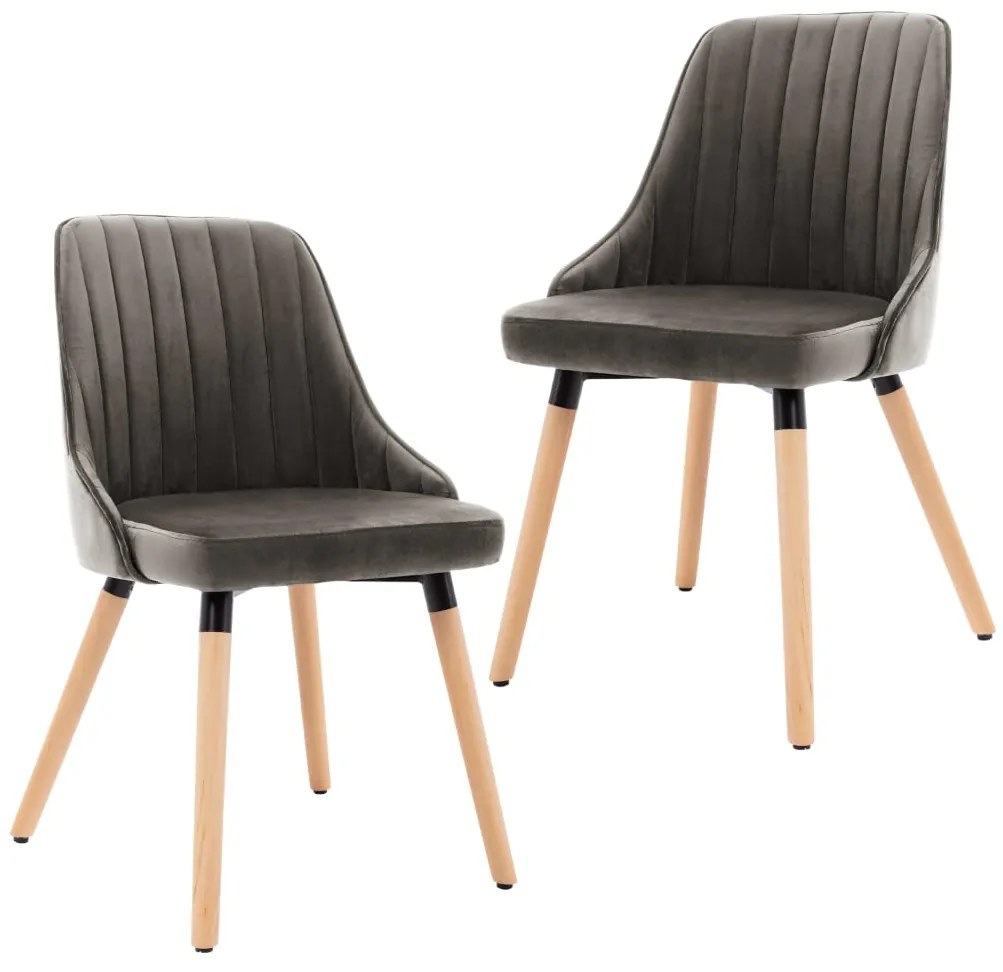 vidaXL Cadeiras de jantar 2 pcs veludo cinzento-escuro