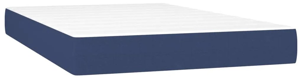 Cama box spring c/ colchão e LED 120x200 cm tecido azul