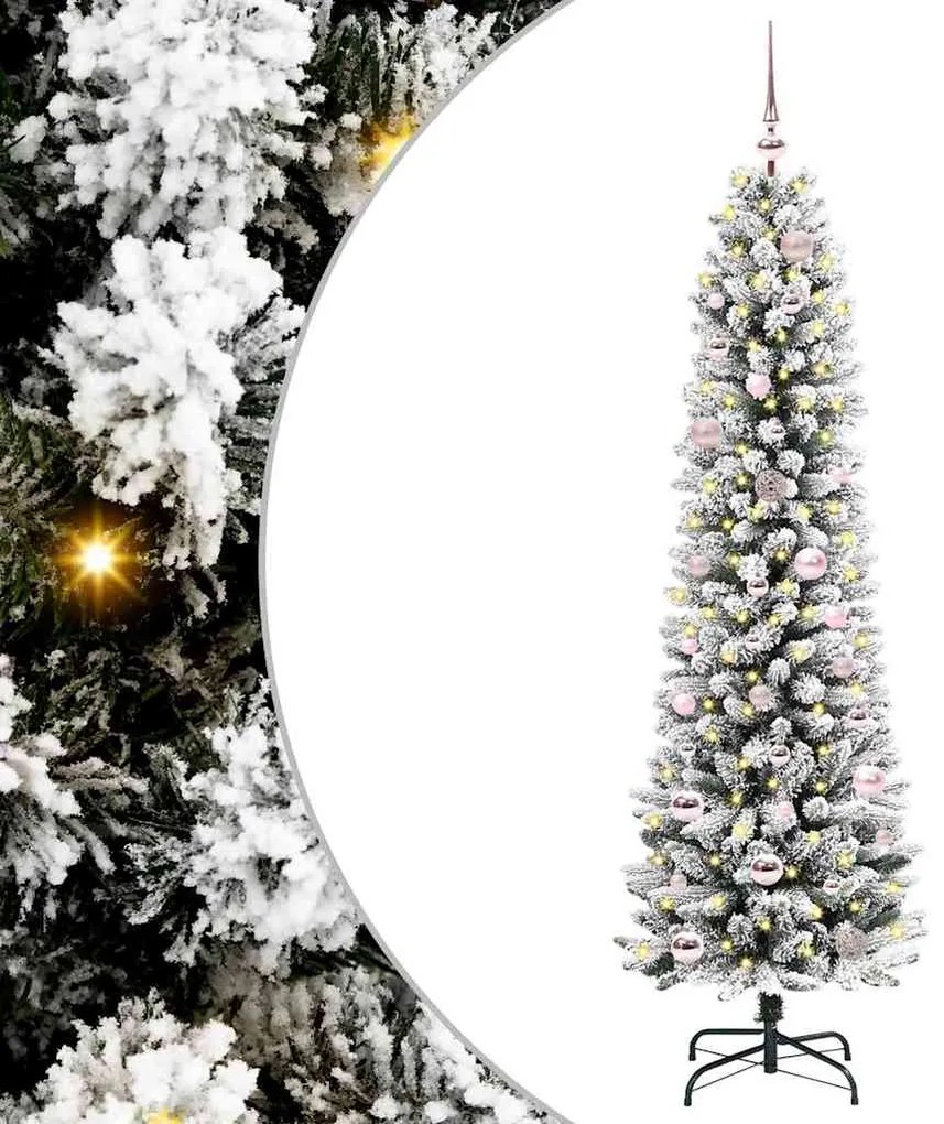 vidaXL Árvore de Natal Artificial com 150 LEDs Verde e branco 150 cm