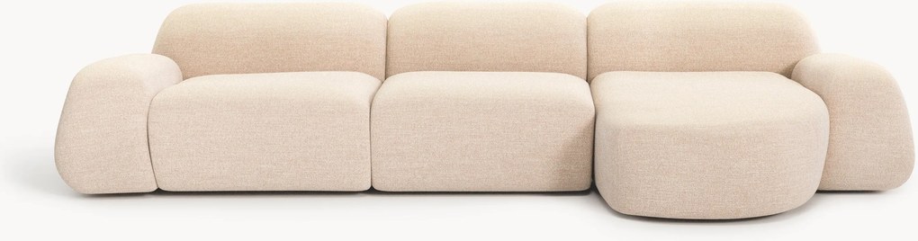 Sofá de canto modular em bouclé Wolke (4 lugares)
