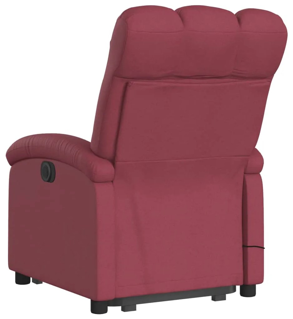 Poltrona de massagens reclin. elevatória tecido vermelho tinto