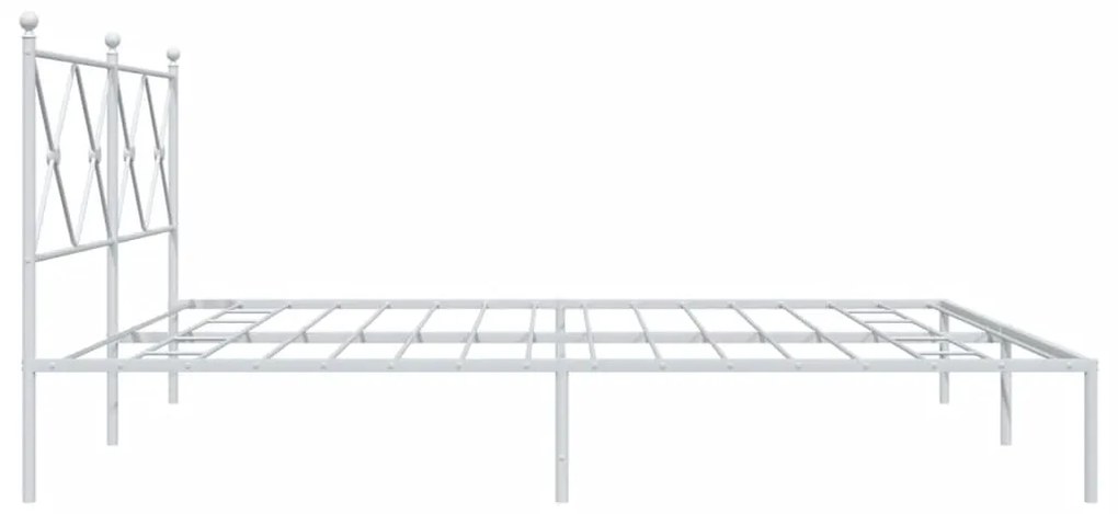 Estrutura de cama com cabeceira 200x200 cm metal branco