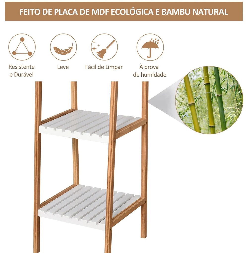 Estante Panda em Bambu para Casa de Banho - Design Natura