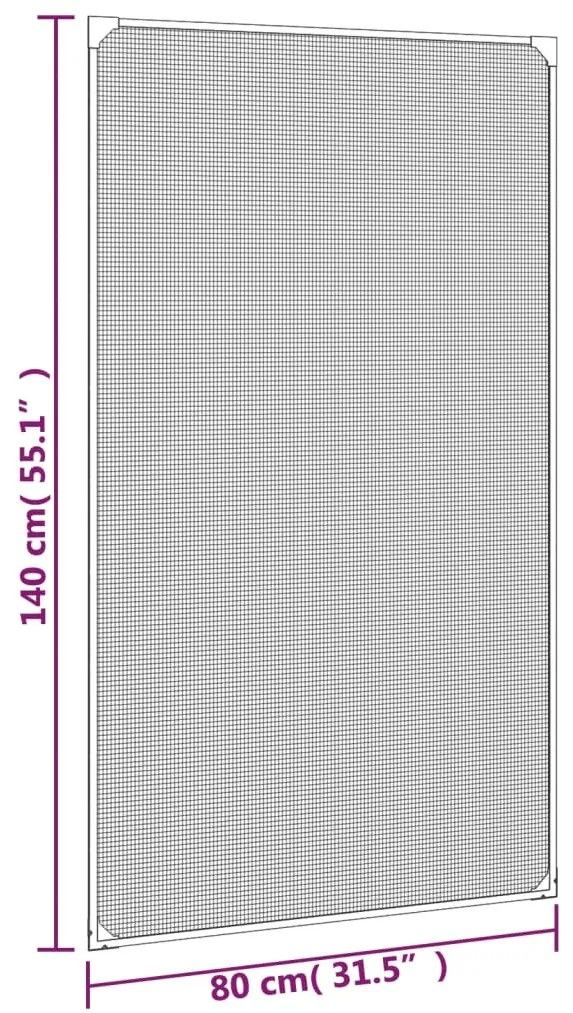 Tela anti-insetos magnética para janelas 80x140 cm antracite