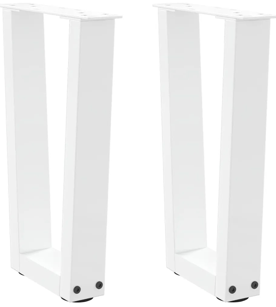vidaXL Pés para mesa de centro em V 2 peças Branco 28x(42-43,3) cm Aço