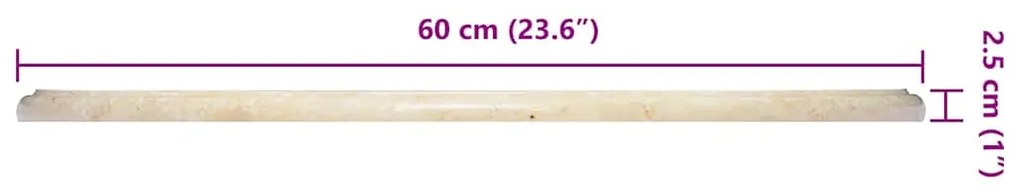 Tampo de mesa Ø60x2,5 cm mármore cor creme