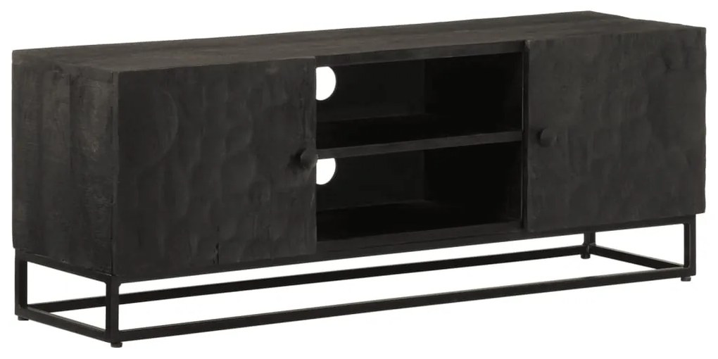 Móvel de TV 110x30x40 cm mangueira maciça e ferro preto