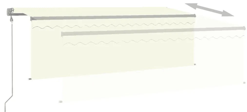 Toldo retrátil automático com estore 4x3 m cor creme
