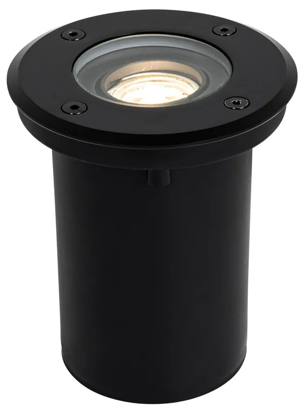 Foco de chão exterior moderno preto 35 mm ajustável IP65 - Delux Moderno