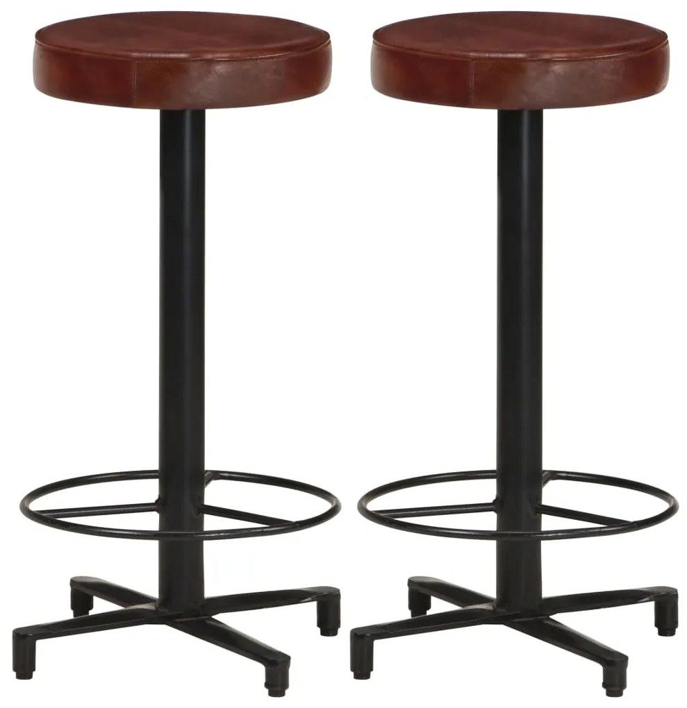 vidaXL Bancos de bar 2 pcs 66 cm couro genuíno