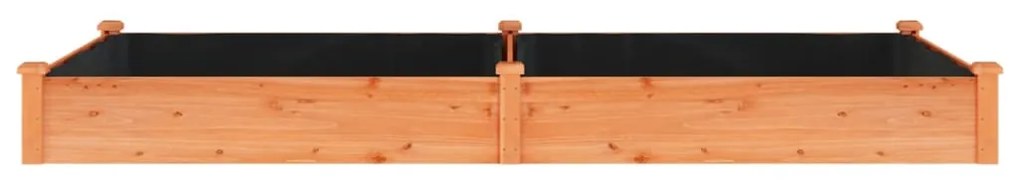 Canteiro elevado c/ forro 240x120x25 cm abeto maciço castanho
