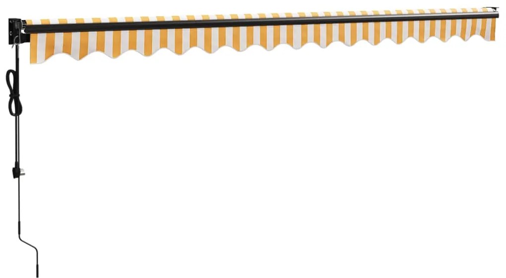 Toldo retrátil automático 4x3 m amarelo e branco