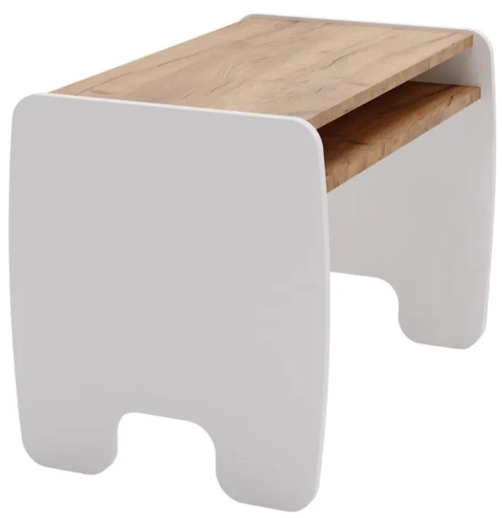Conjunto de mesa e cadeira para crianças - branco/carvalho dourado artesanal