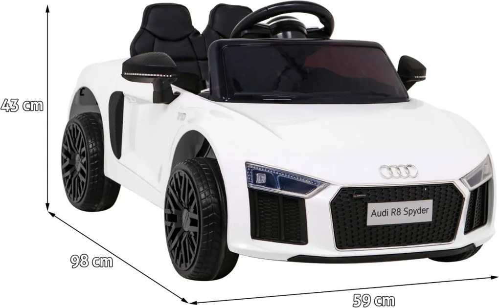 Carro elétrico para Crianças 12V Audi R8 Rodas de EVA Branco