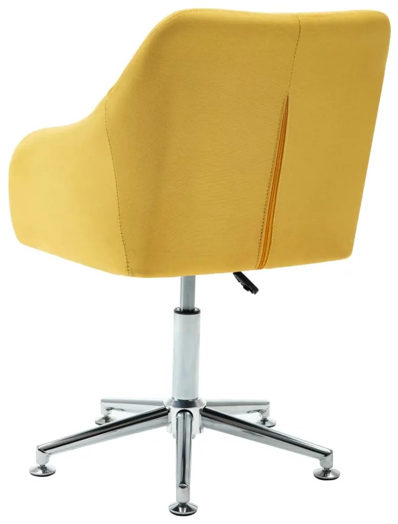 Cadeiras de jantar giratórias 2 pcs tecido amarelo