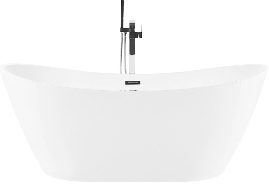 Banheira autónoma de hidromassagem em acrílico branco com LED 180 x 85 cm ANTIGUA Beliani