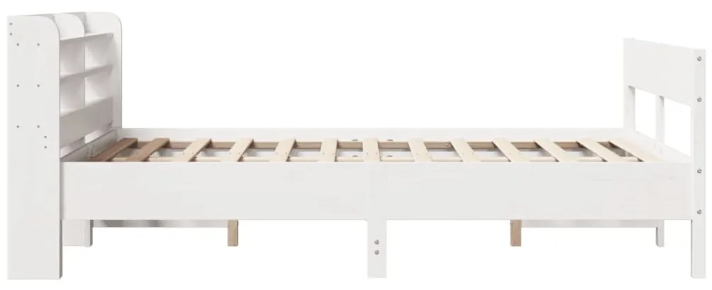 Cama sem colchão 150x200 cm madeira de pinho maciça branco