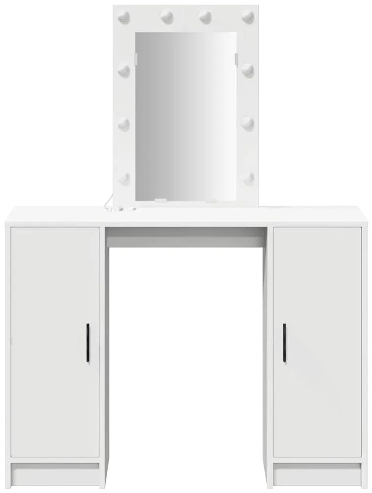 Mesa de Maquagem com Luzes LED Branca 102x33x135 cm