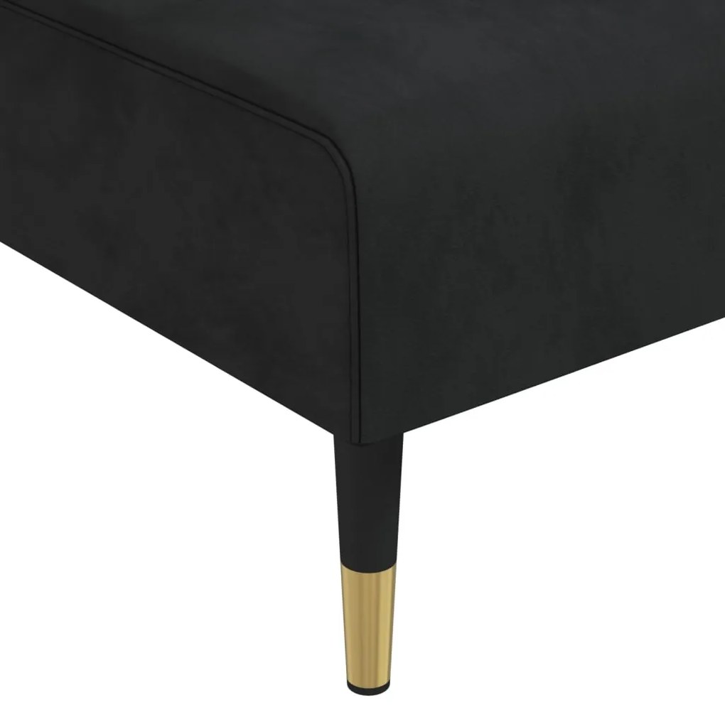 Chaise longue veludo preto