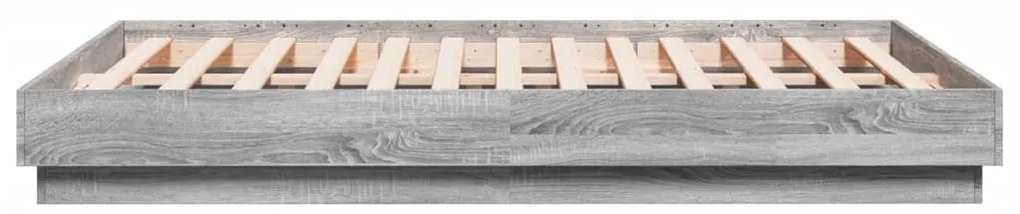 Estrutura cama 140x190 cm derivados de madeira cinzento sonoma