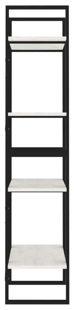 Estante com 4 prateleiras 60x30x140 cm pinho maciço branco
