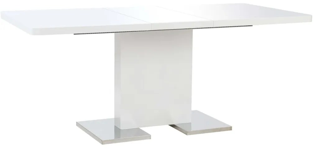 vidaXL Mesa de jantar extensível 180x90x76 cm MDF branco brilhante