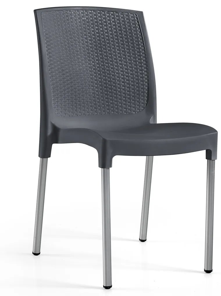 Cadeira Silvy Antracite Mr - Polipropileno - Conjunto com 4 cadeiras