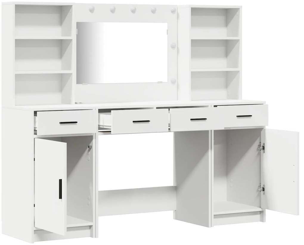 Conjunto de 3 Peças de Mesa de Maquiagem vidaXL em MDF Branco