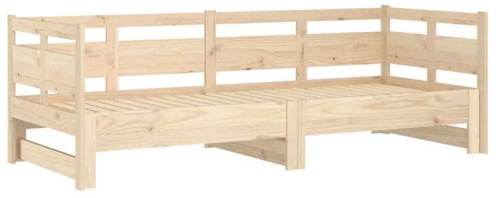 Estrutura sofá-cama de puxar 2x(90x200) cm madeira pinho maciça