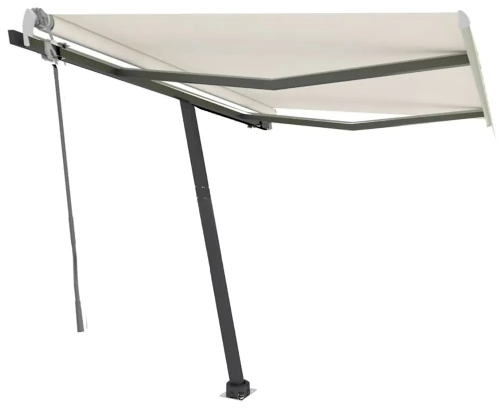Toldo retrátil manual com LED 300x250 cm cor creme