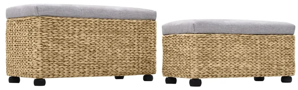 Conjunto de bancos 2 pcs erva marinha cinzento