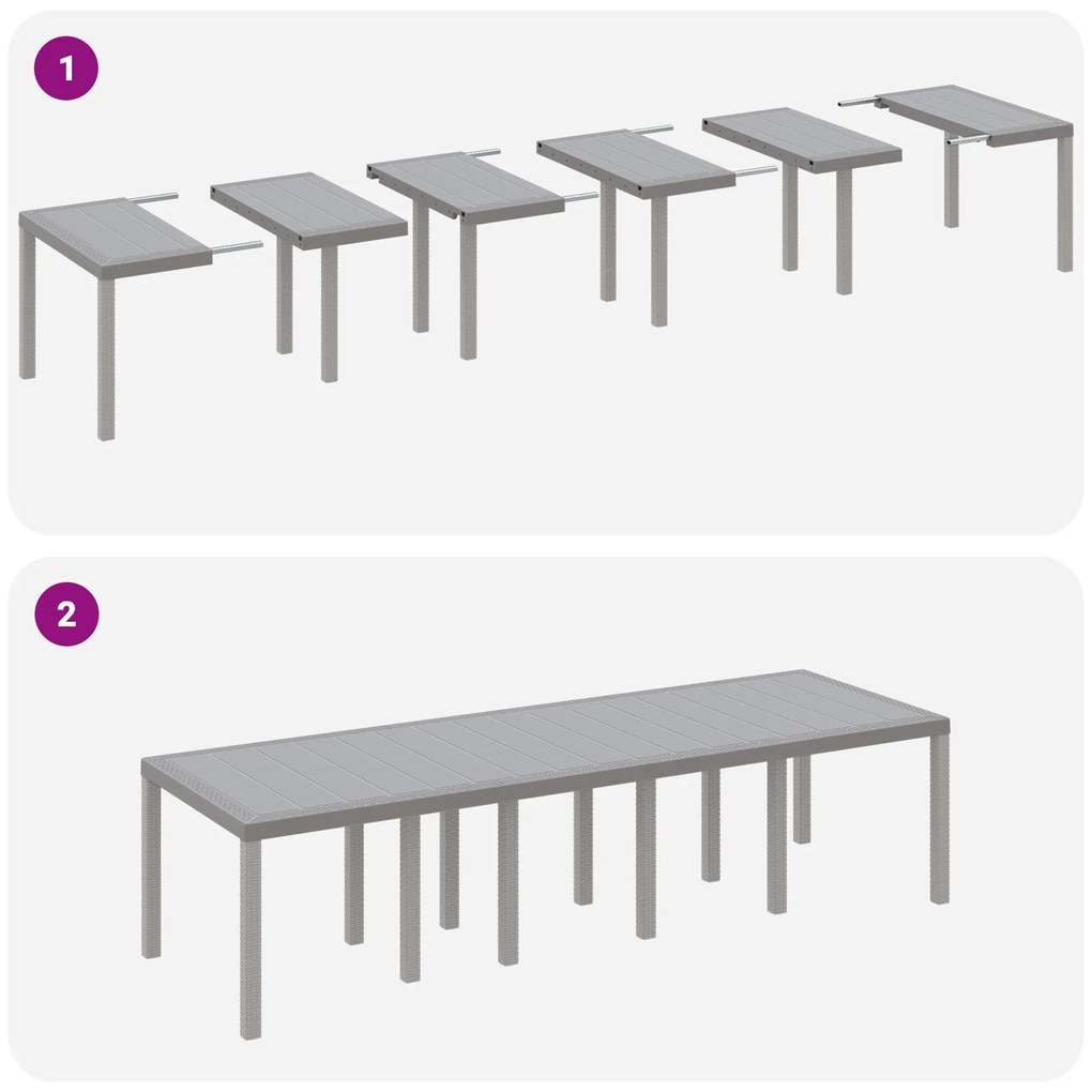 Conjunto de Jantar de Jardim vidaXL de 11 Peças com Almofadas Cinzento