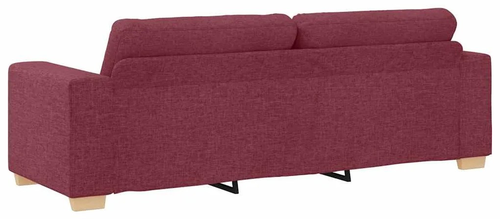 Conjunto de Sofá 2 Peças com Almofadas Vermelho Vinho Tecido