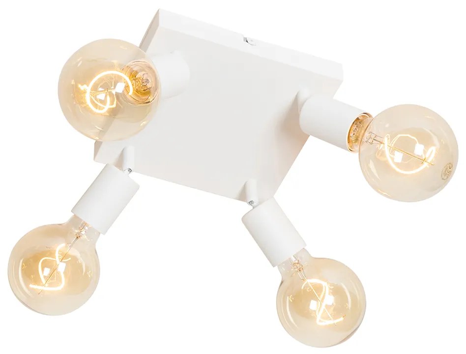 Foco moderno branco quadrado 4 luzes - Facil Moderno
