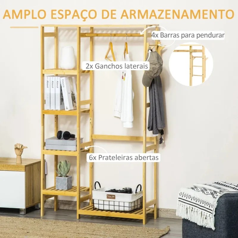 Charriot Tejo – 90x30x155 cm – Bambu Natural – Design Natura