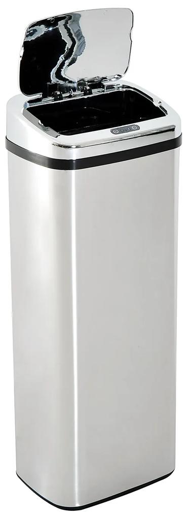 Caixote do Lixo Inteligente – Cor: Prata – Aço Inoxidável – 33 x 25 x 84 cm preço agradável automático e inteligente é ideal sensor resistente à água