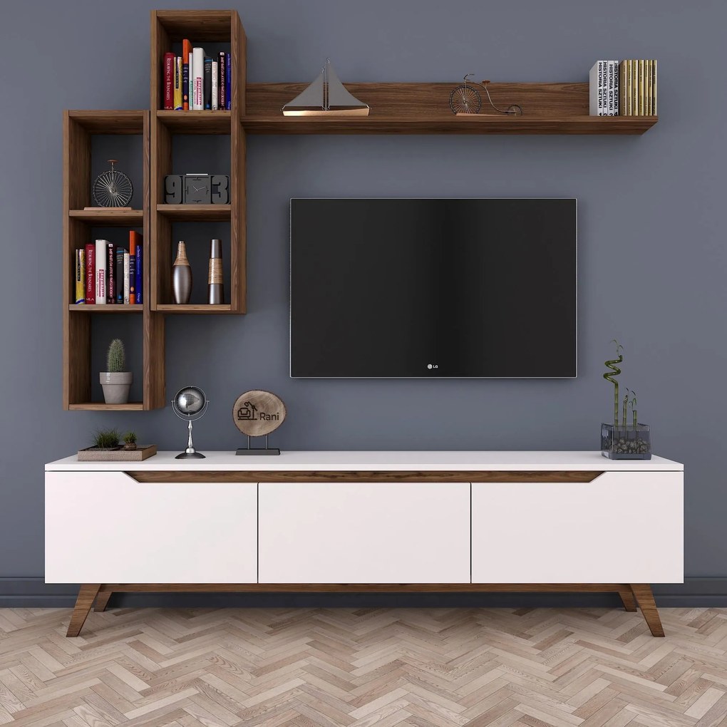 Unidade TV M16 – Branco Nogueira – 180x48,6x35 cm