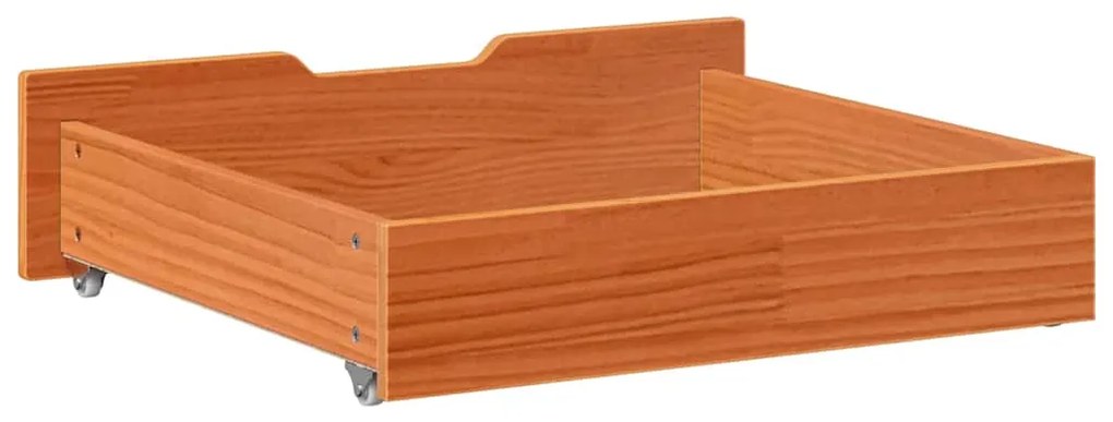 Gavetas para cama 2 pcs 75x55x17 cm pinho maciço castanho-mel