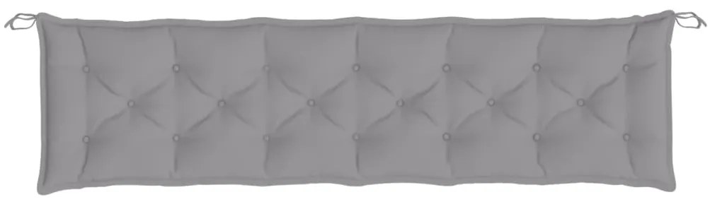 Almofadões banco jardim 2 pcs 200x50x7cm tecido oxford cinzento