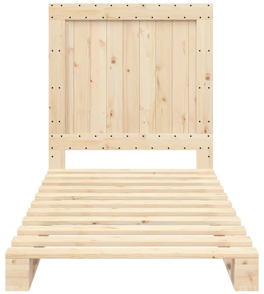 Estrutura de cama com cabeceira 90x200 cm pinho maciço