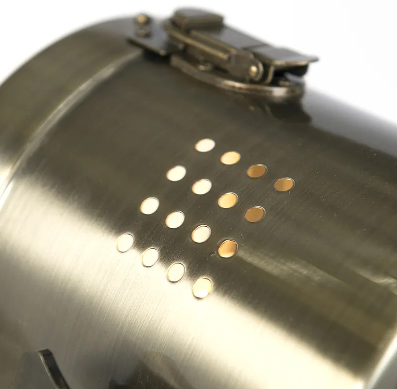 Candeeiro de pé industrial tripé madeira com foco de estúdio - Braha