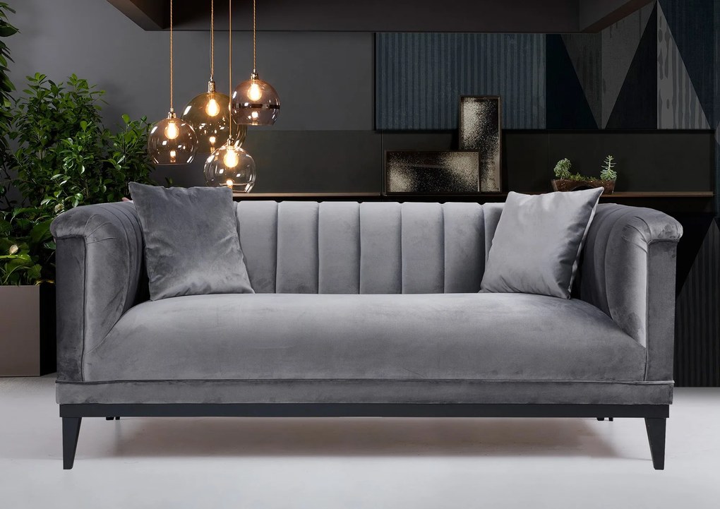 Sofá de 2 Lugares Trendy – Cinzento Escuro – 190 cm x 79 cm x 89 cm